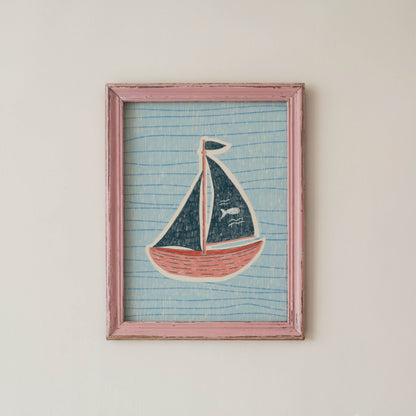 Vintage Sailboat Nursery Print