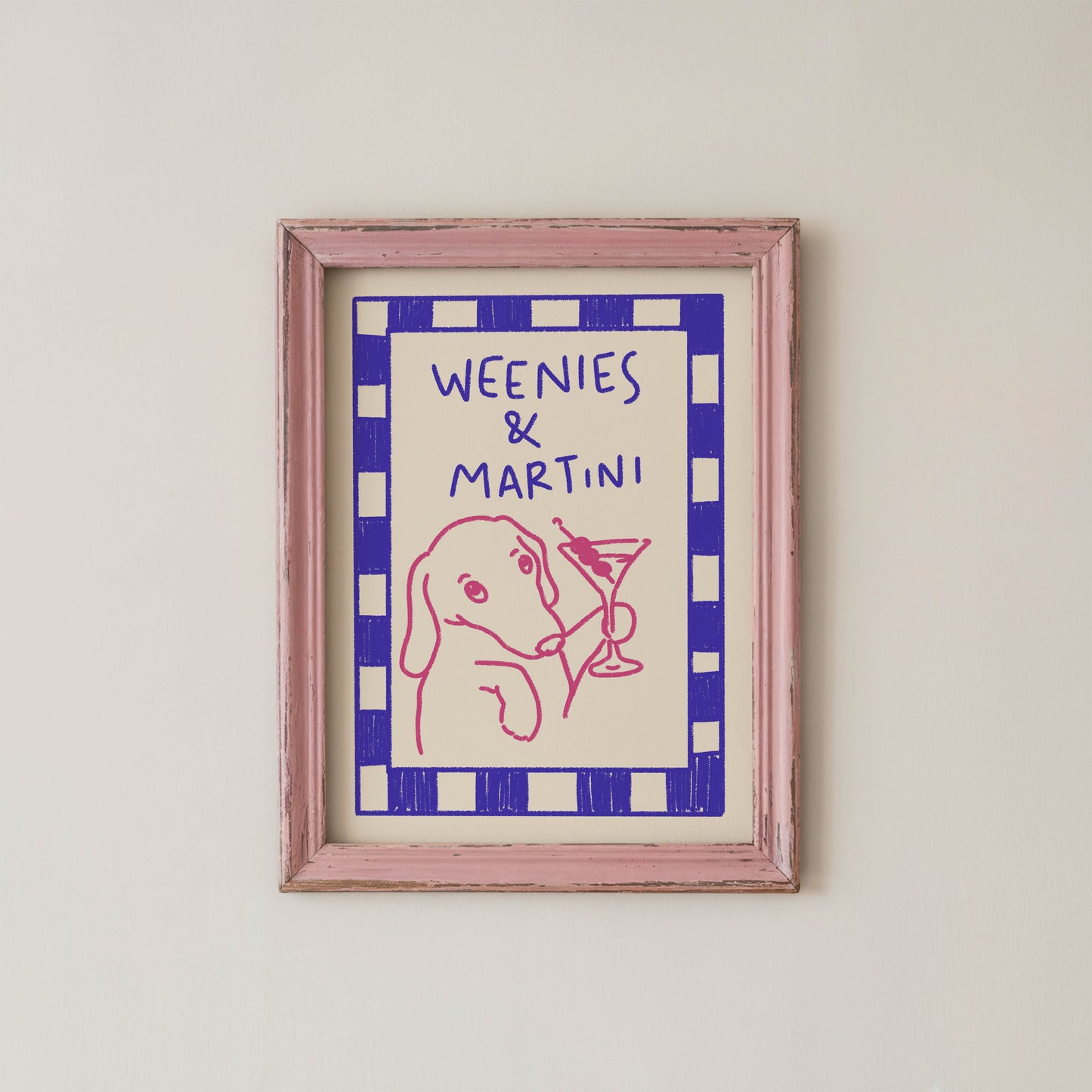 Weenies & Martinis Dachshund Quote Print