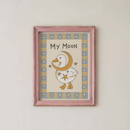 My Moon Duck Nursery Print