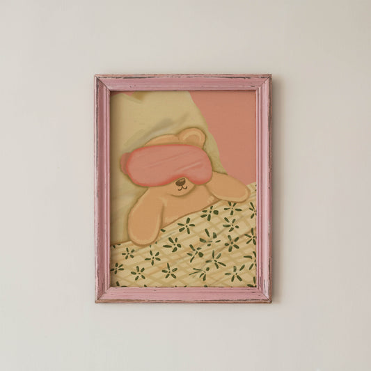 Sleepy Teddy Bear Print