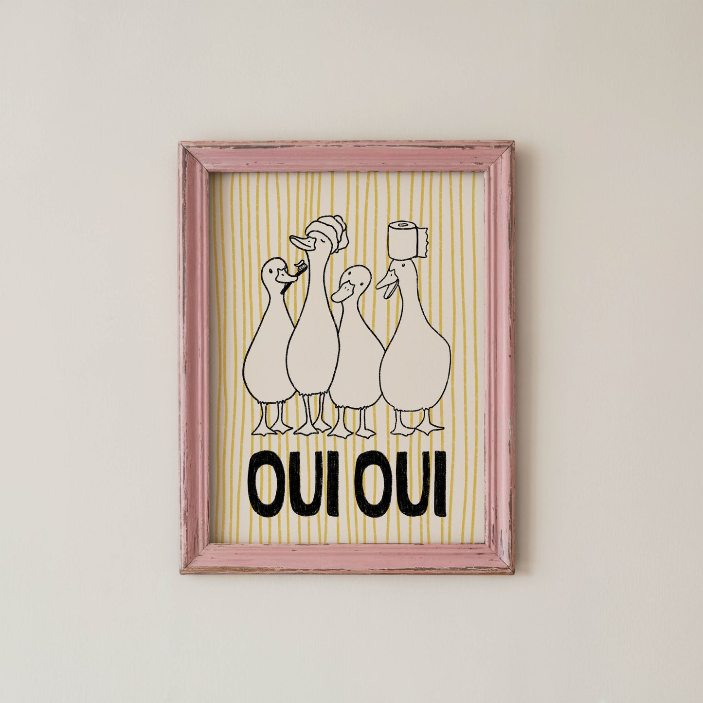 Oui Oui Bathroom Ducks Print