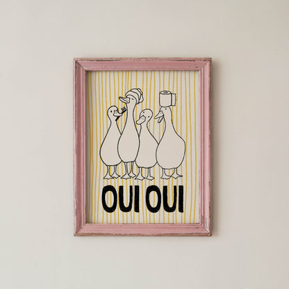 Oui Oui Bathroom Ducks Print