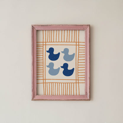 Blue Ducks Bathroom Print