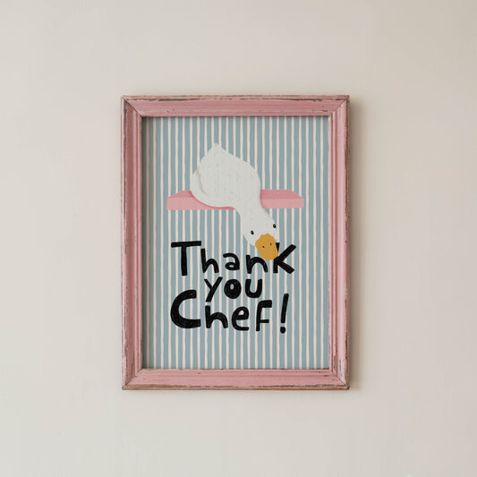 Thank You Chef Goose Kitchen Wall Art