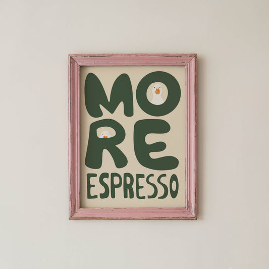 More Espresso Duck Kitchen Print