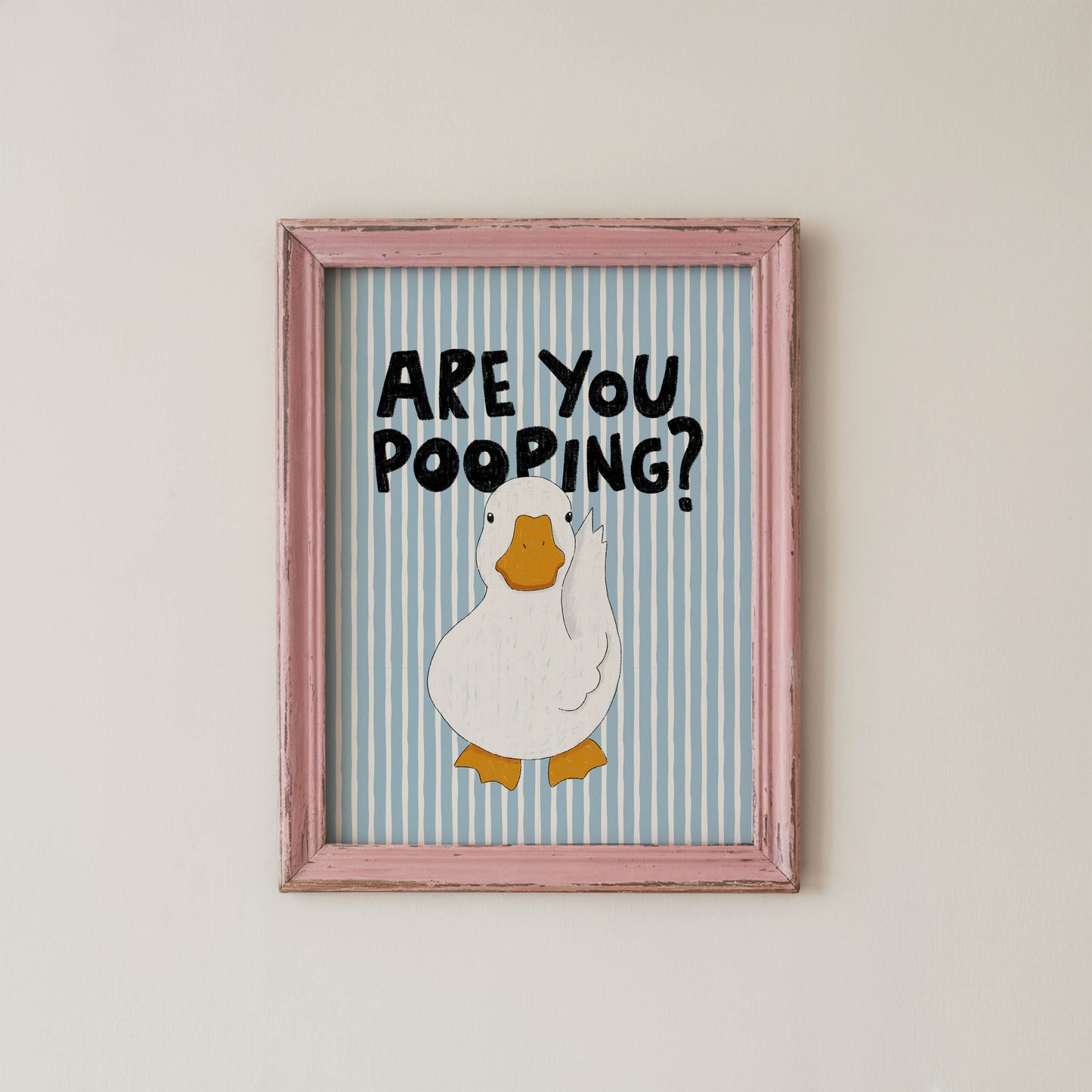 Are You Pooping? Funny Duck Bathroom Print