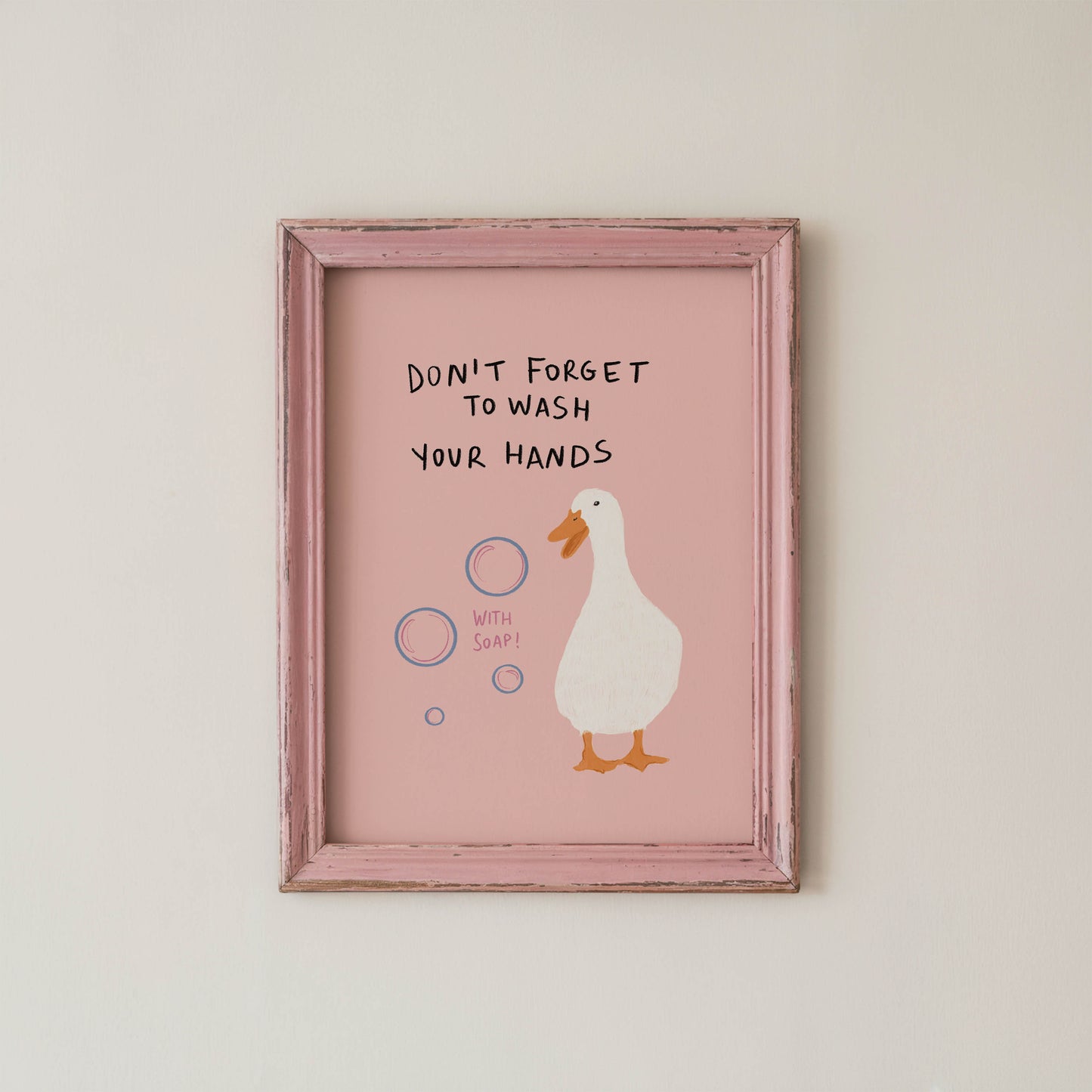Duck Wash Your Hands Bathroom Print