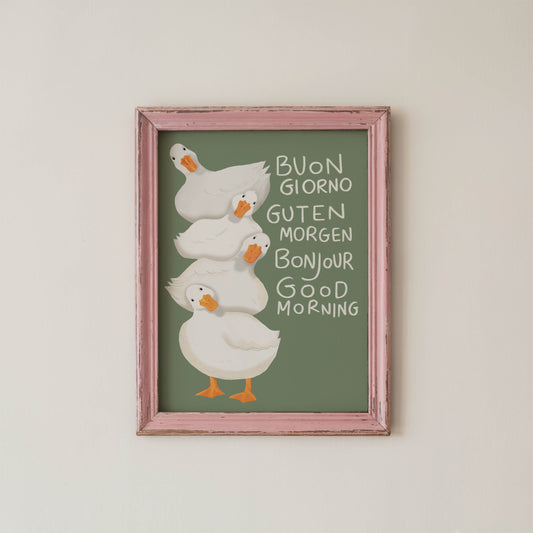 Good Morning Ducks Multilingual Print