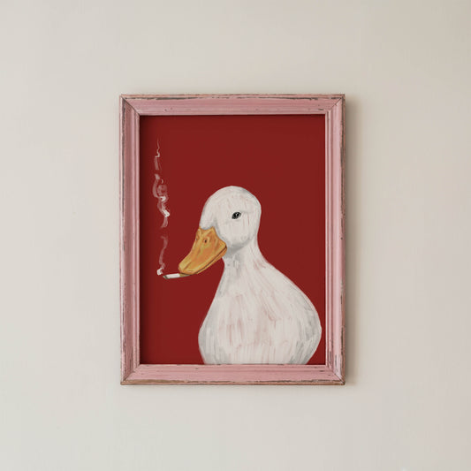 Smoking Duck Art Print
