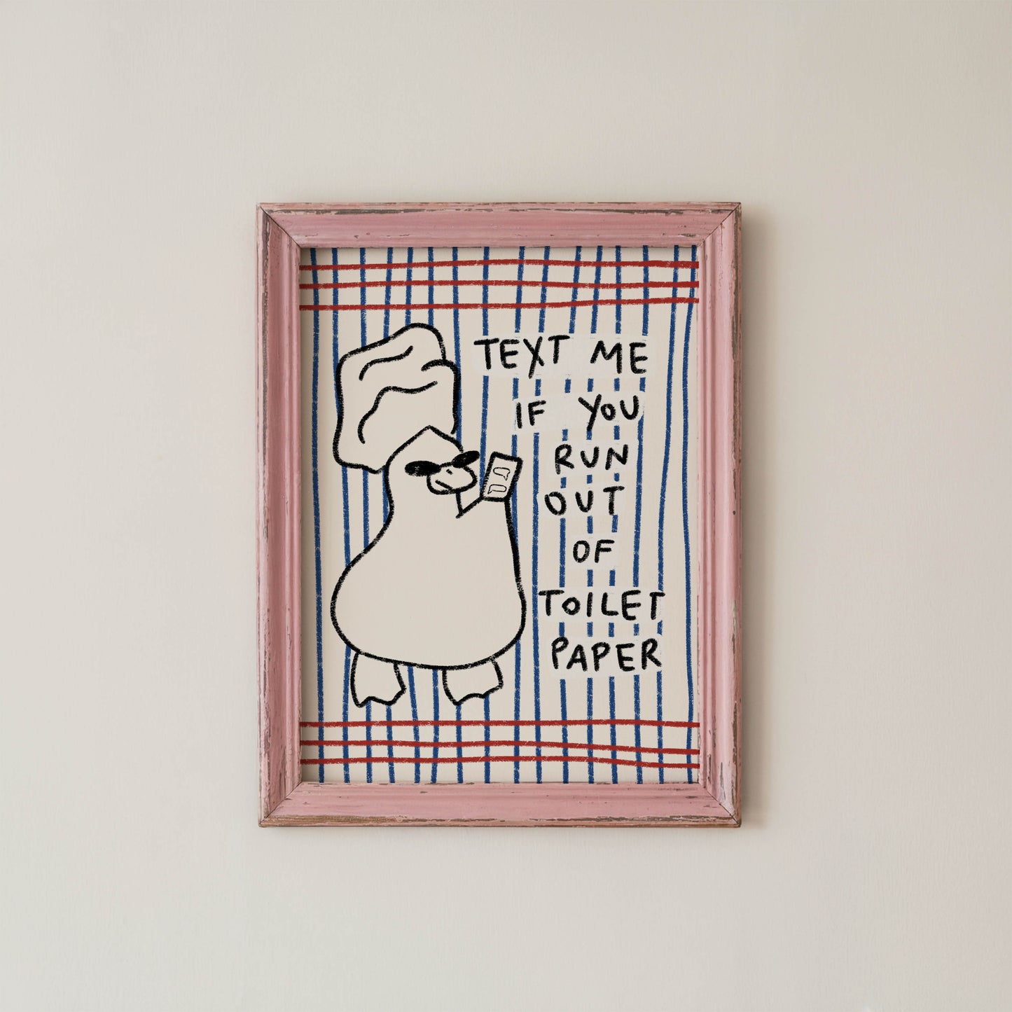 Text Me Toilet Paper Duck Print