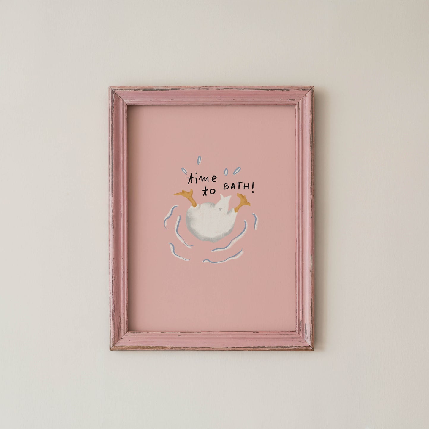 Time to Bath Duck Bathroom Print