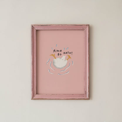 Time to Bath Duck Bathroom Print