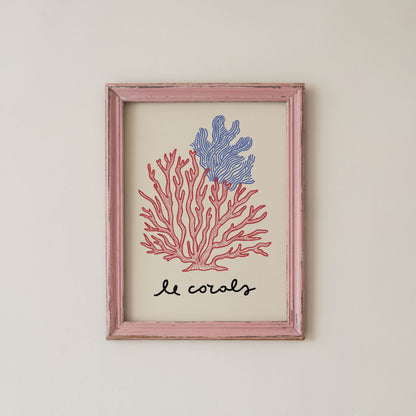 Le Corals Coastal Typography Print