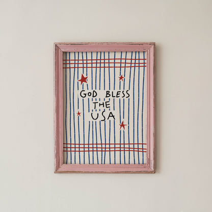 God Bless the USA Patriotic Art Print