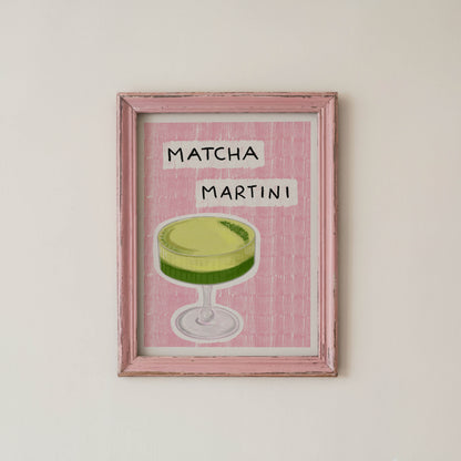 Matcha Martini Pink Kitchen Print