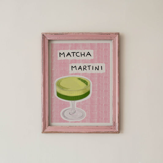Matcha Martini Pink Kitchen Print