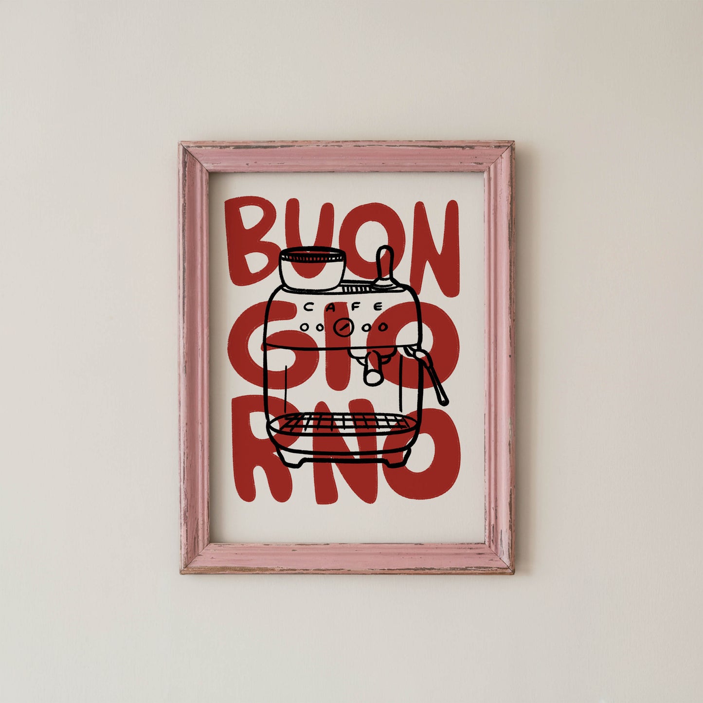 Buongiorno Espresso Machine Kitchen Print