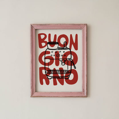 Buongiorno Espresso Machine Kitchen Print