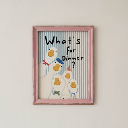 What's for Dinner? Funny Duck Kitchen Print