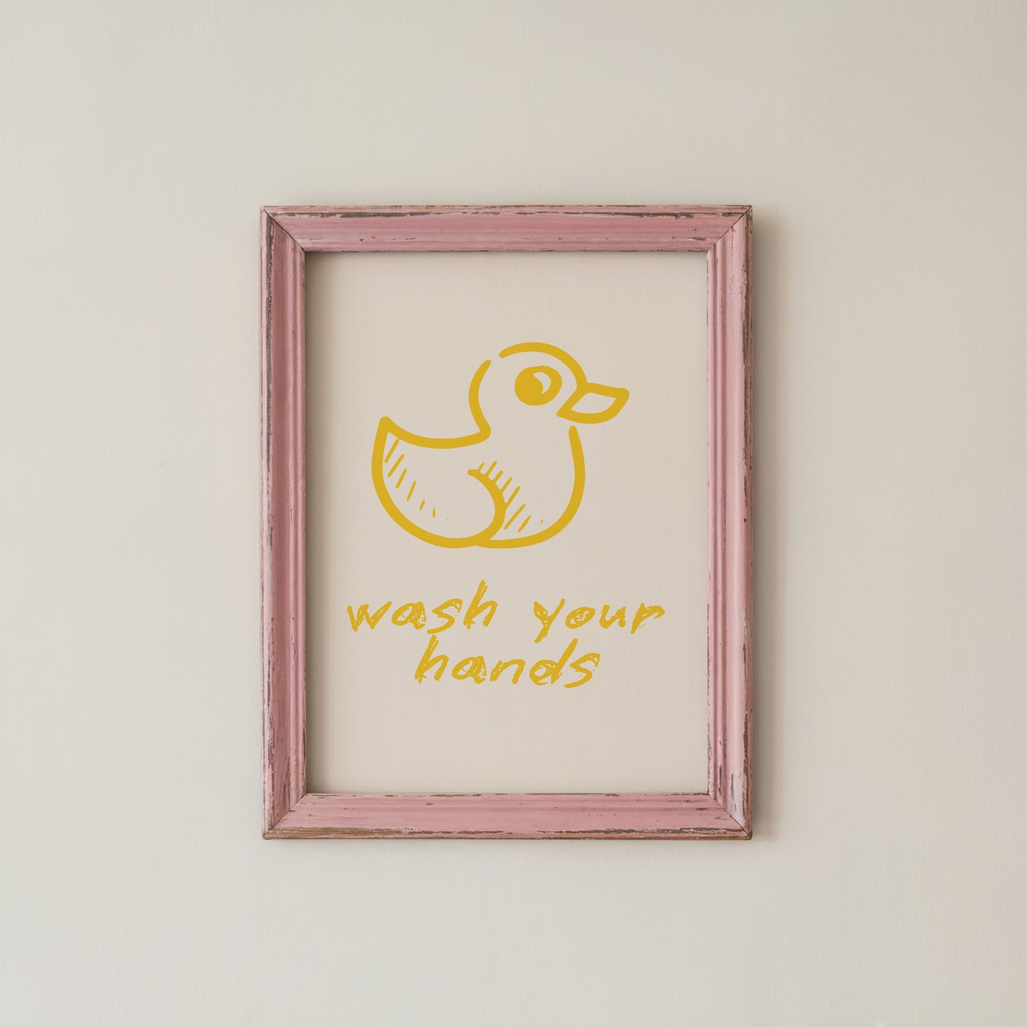 Cute Duck Wall Art Wash Your Hands Bathroom Print