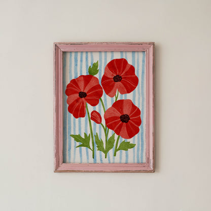 Red Poppy Floral Wall Art Print