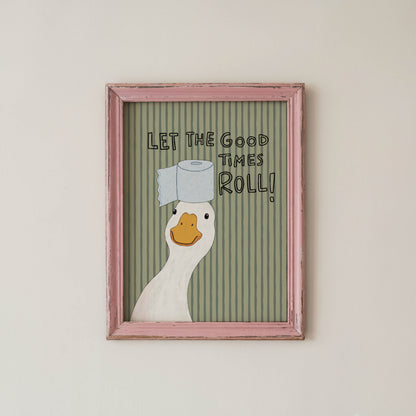 Let the Good Times Roll Duck Bathroom Print