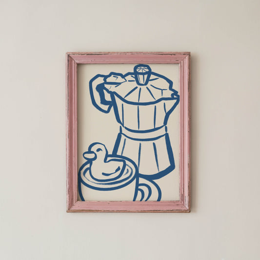 Moka Pot Duck Kitchen Print
