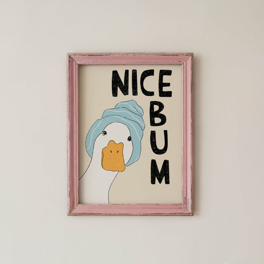 Nice Bum Duck Bathroom Print