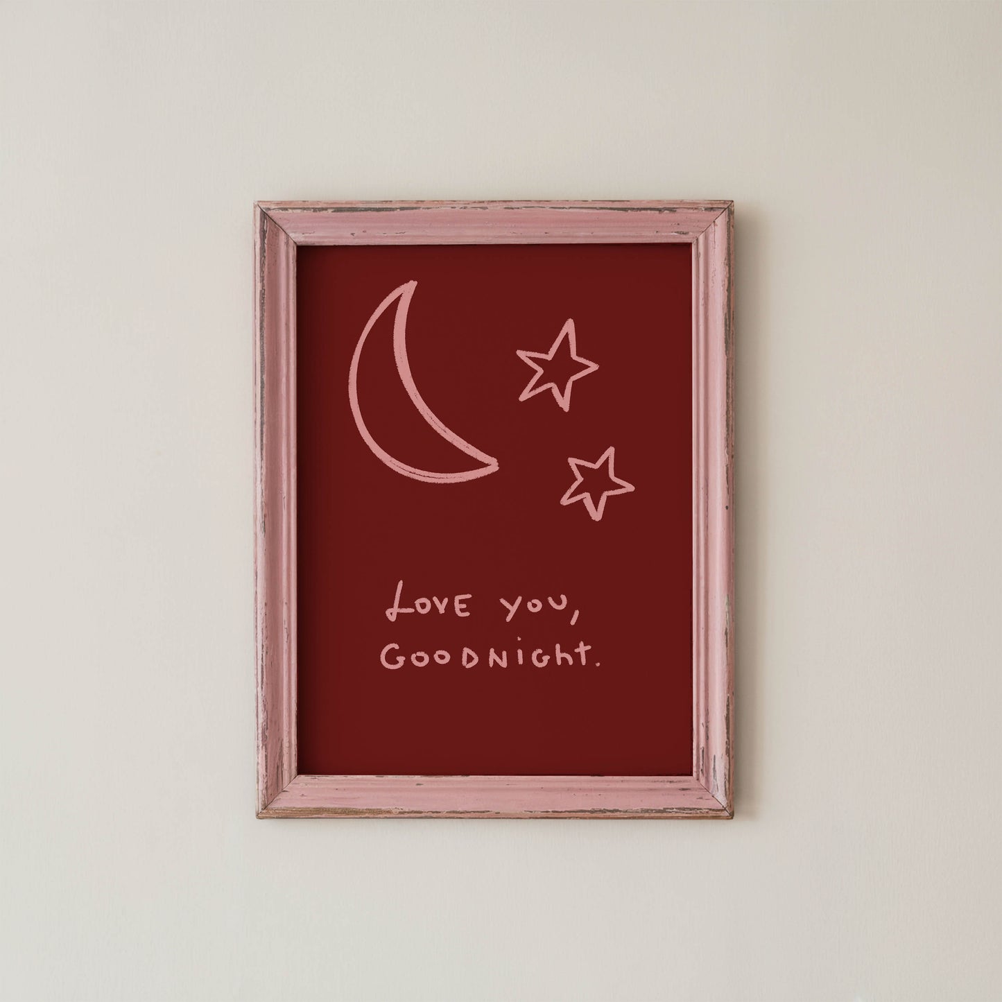 Love You, Goodnight Typography Print
