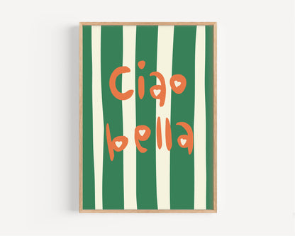 Ciao Bella Poster – Italian Greeting Wall Art Print