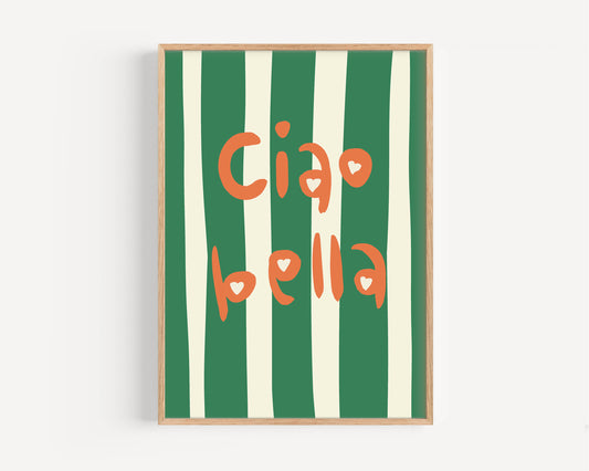 Ciao Bella Poster – Italian Greeting Wall Art Print