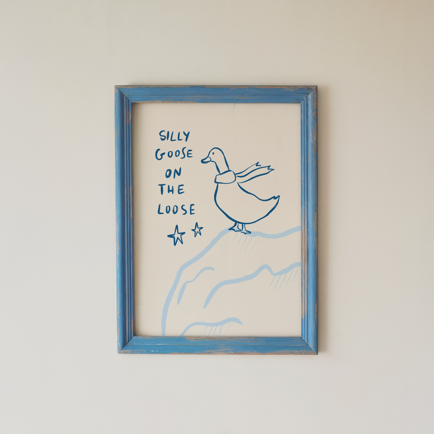 Funny Goose Wall Art Silly Goose Quote Minimalist Nursery Decor
