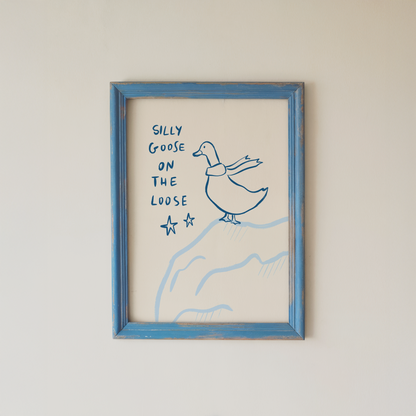 Funny Goose Wall Art Silly Goose Quote Minimalist Nursery Decor