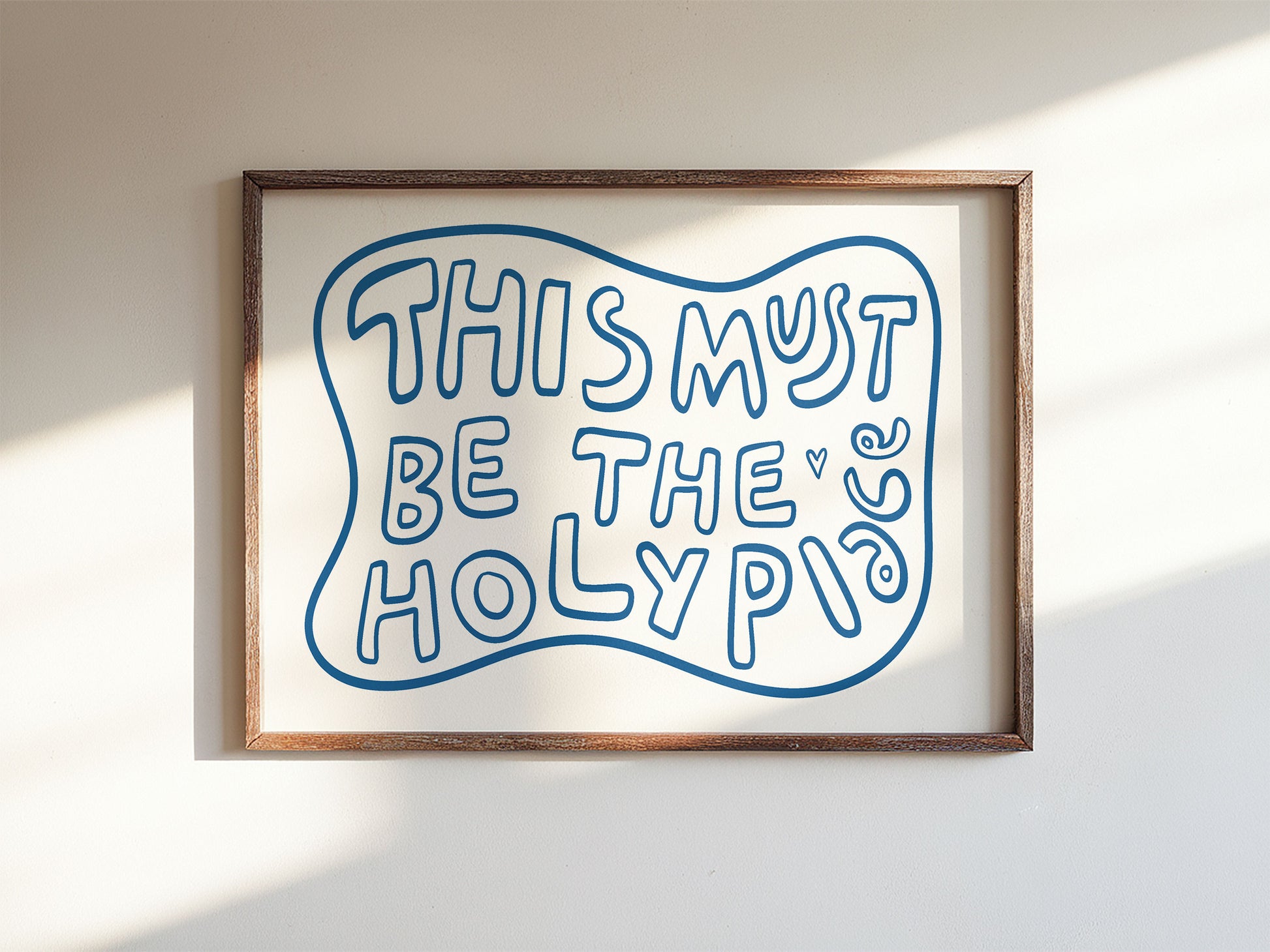 Spiritual Quote Poster Playful Blue Typography Wall Art