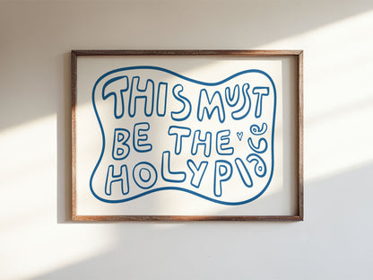 Spiritual Quote Poster Playful Blue Typography Wall Art