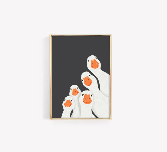 Angry Geese Poster – Funny Animal Wall Art Print