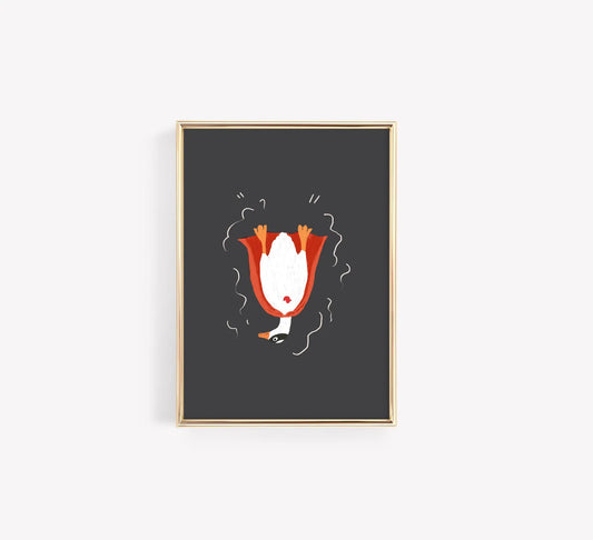 Funny Superhero Duck Poster – Quirky Wall Art Print