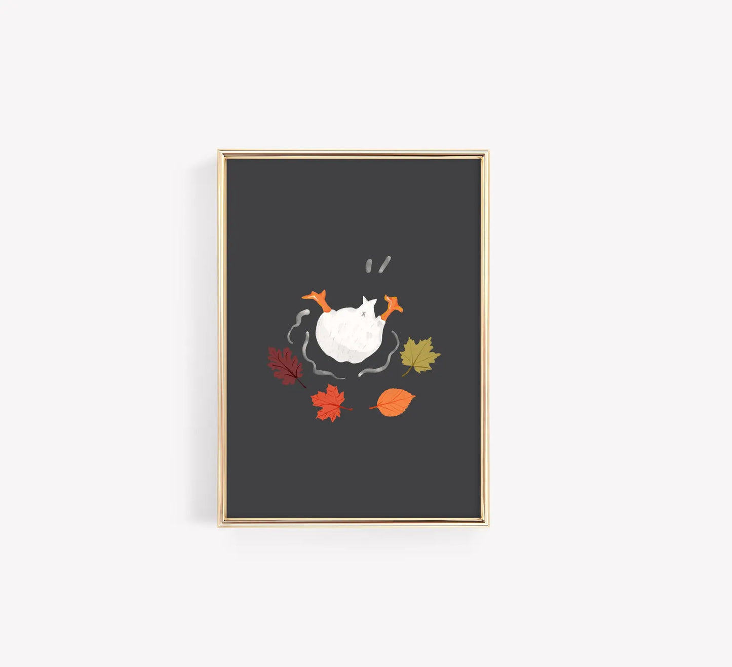 Falling Goose Autumn Poster – Funny Seasonal Wall Art Print