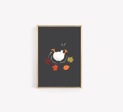 Falling Goose Autumn Poster – Funny Seasonal Wall Art Print