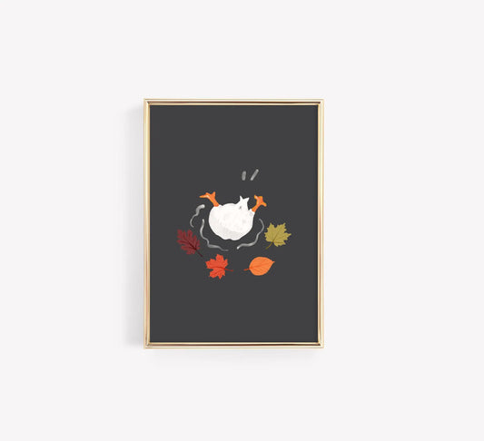 Falling Goose Autumn Poster – Funny Seasonal Wall Art Print