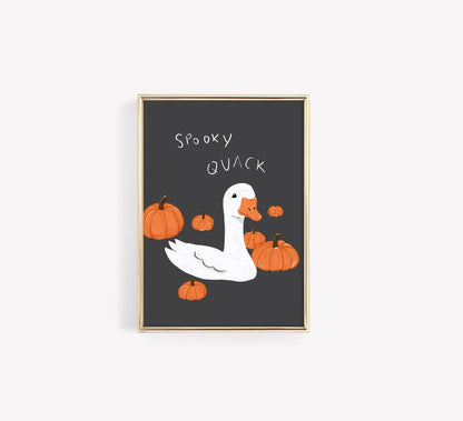 Spooky Duck Poster – Halloween Wall Art Print