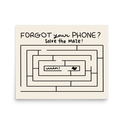 Funny Maze Bathroom Poster 16″×20″