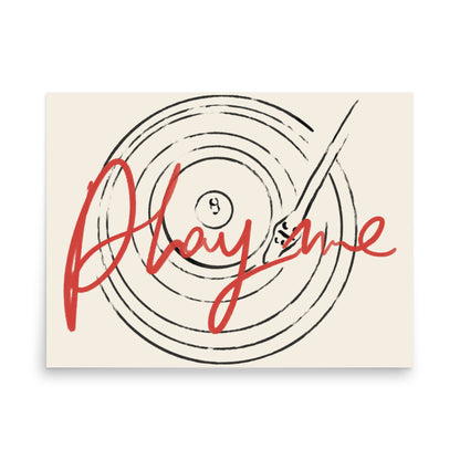 Vinyl Record Wall Art Play Me Modern Music Decor 18″×24″