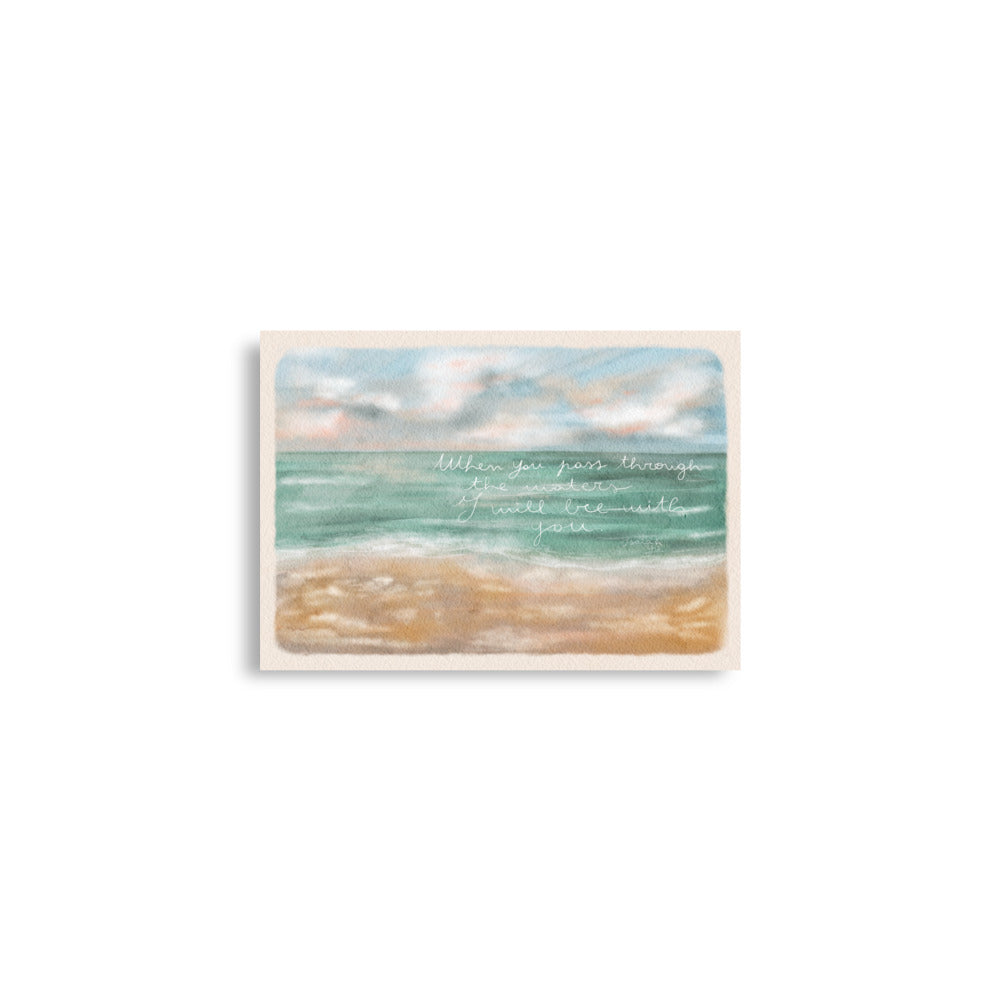 Bible Verse Wall Art Coastal Watercolor Beach Print A2 (16.5″×23.3″)