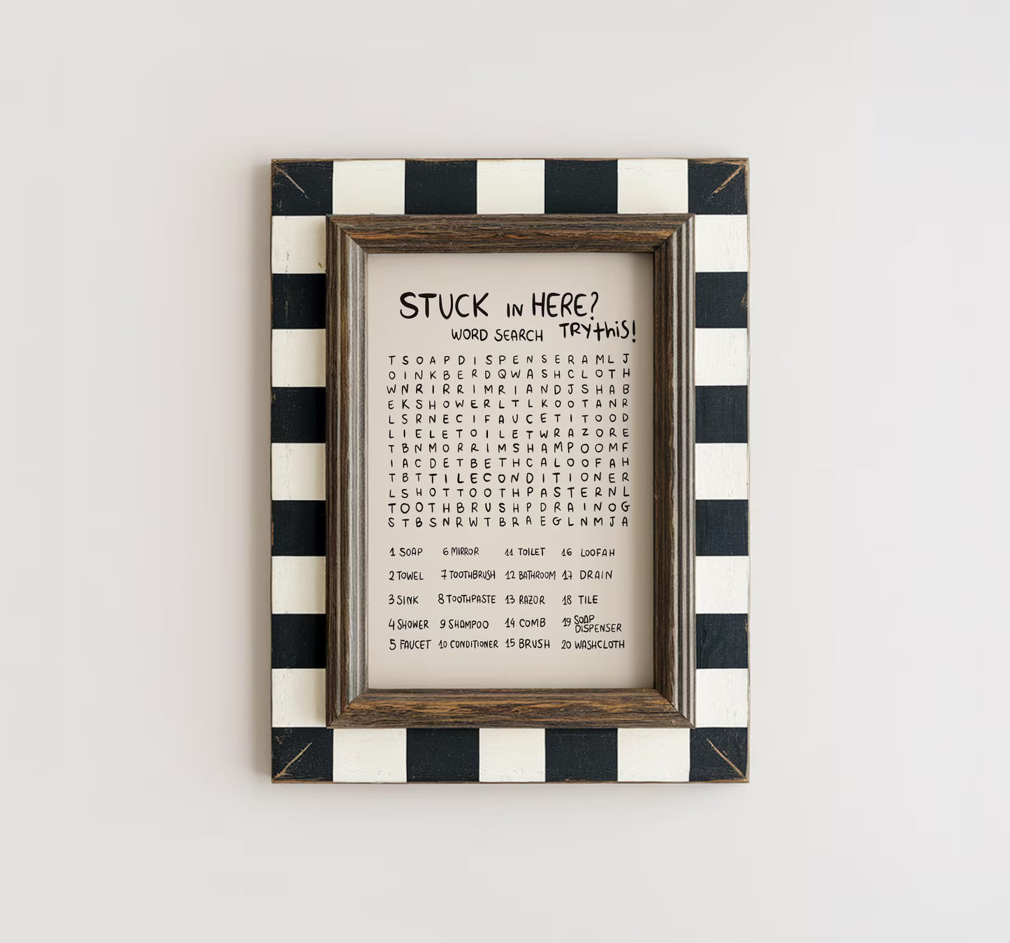 Funny Bathroom Word Search Wall Art