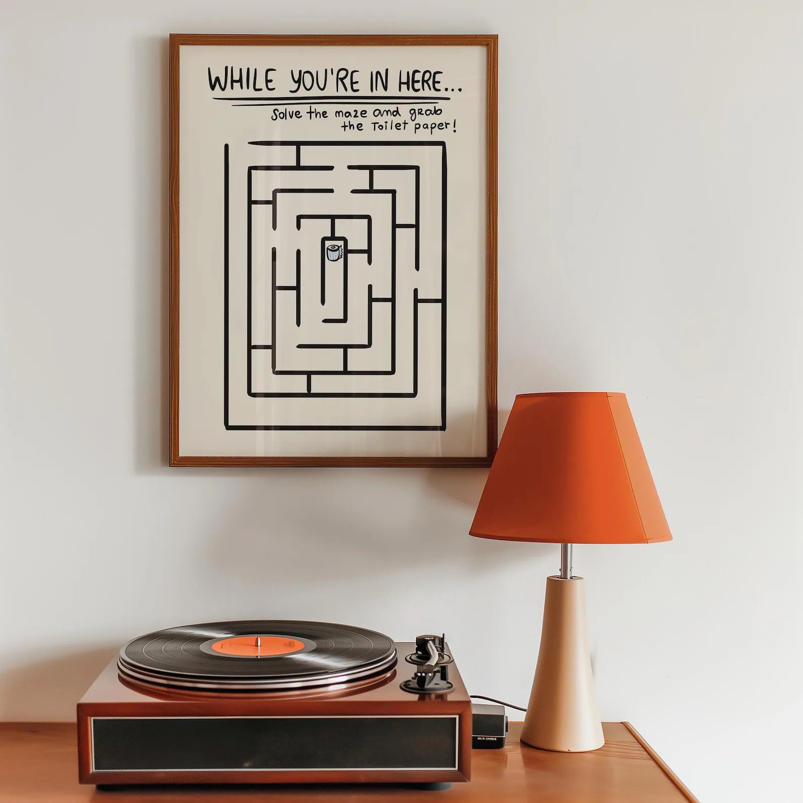 Funny Bathroom Wall Art Toilet Paper Maze Poster