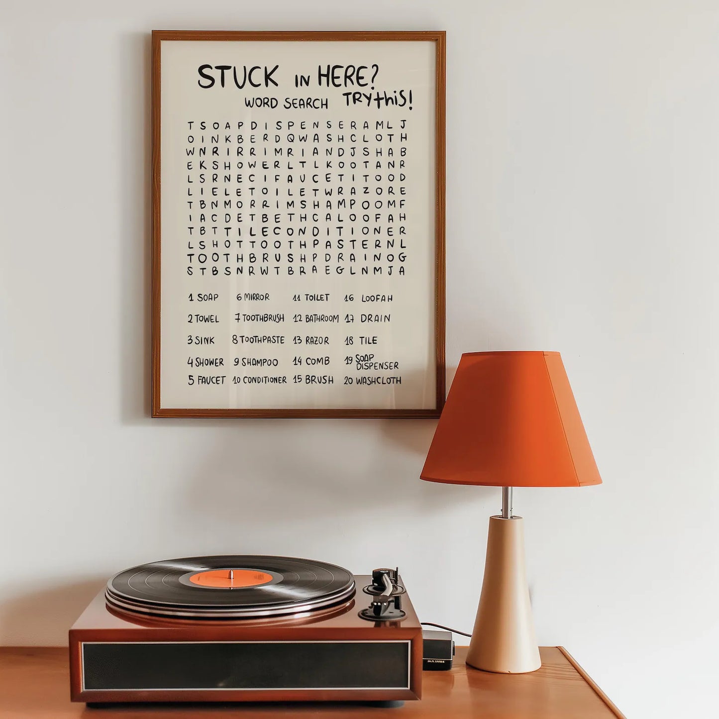 Funny Bathroom Word Search Wall Art