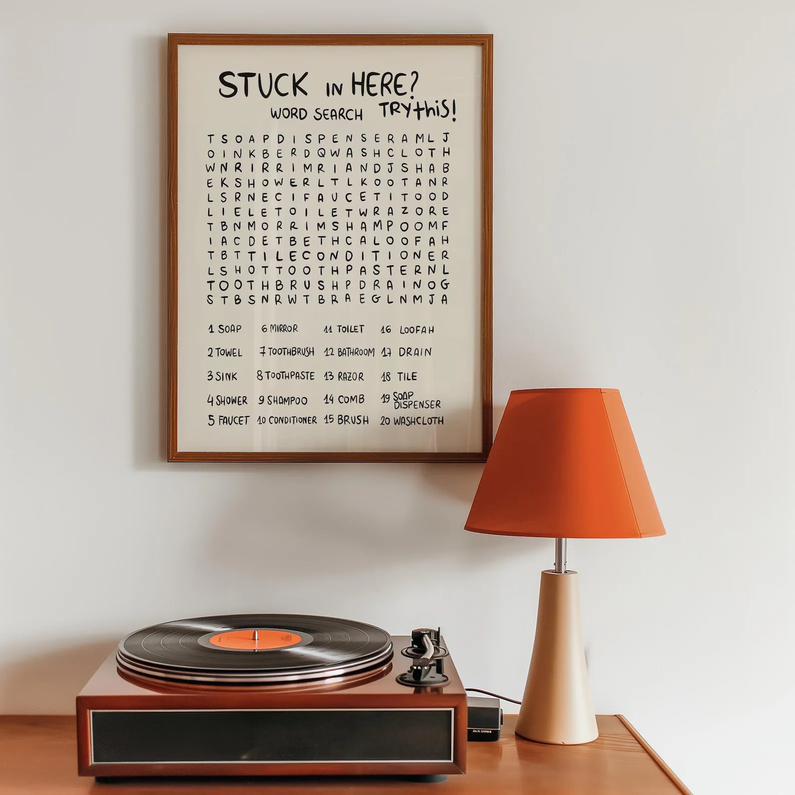 Funny Bathroom Word Search Wall Art