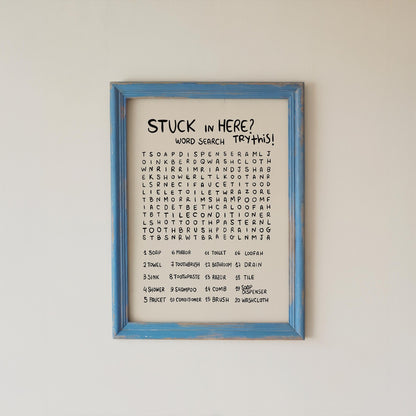 Funny Bathroom Word Search Wall Art