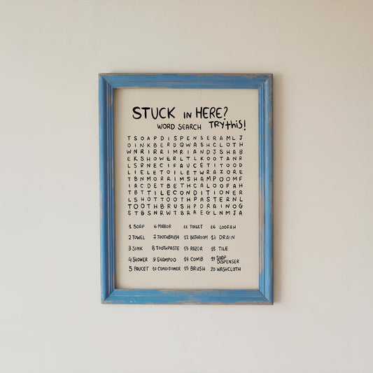 Funny Bathroom Word Search Wall Art